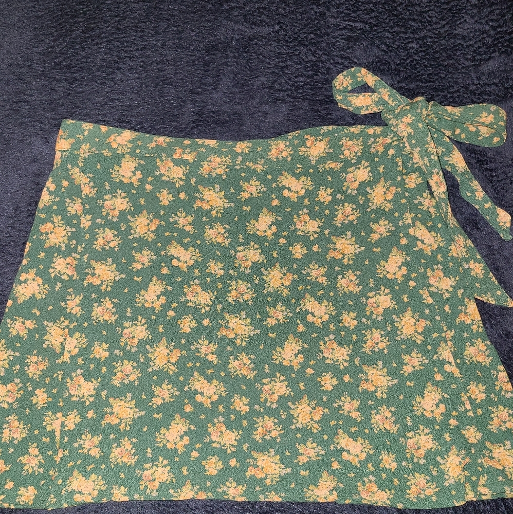 Mini green wrap Skirt